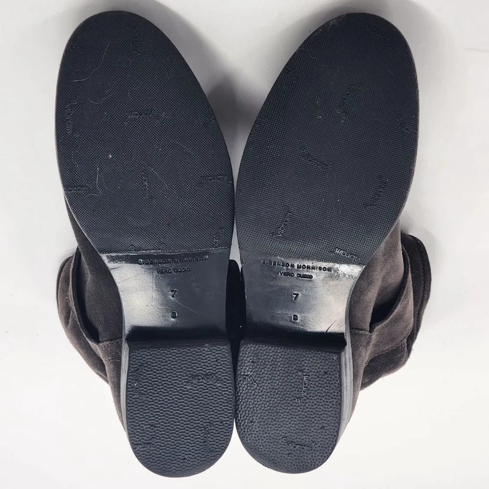SIGERSON MORRISON $525 Suna 2 Gray Shearling Buckle Suede Ankle Booties Size 7‎